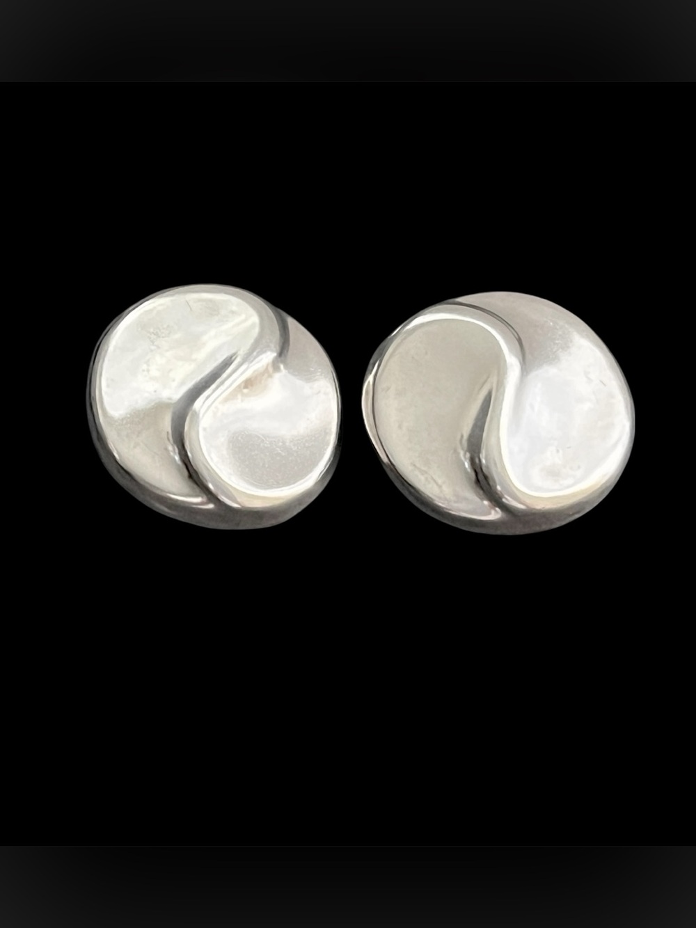 Vintage 26g Taxco Mexico 925 Sterling Silver Modernist Clip On Earrings